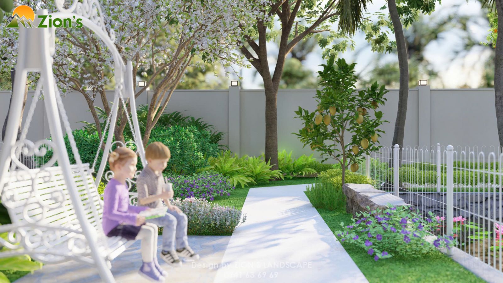 Thiết kế sân vườn hiện đại tại hưng yên - zions
